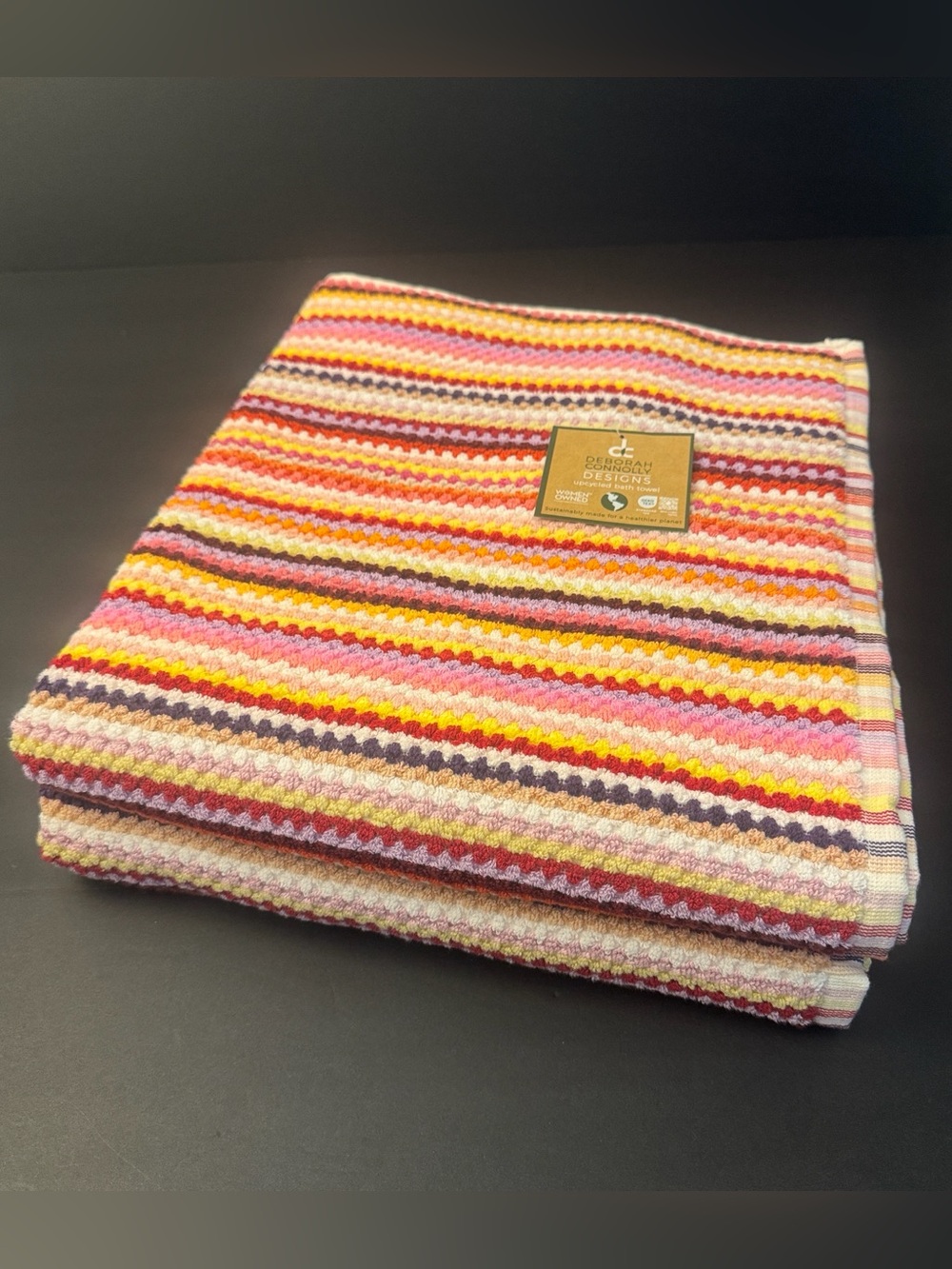 2pc Deborah Connolly Designs Striped Bath Towel Set - Multi
